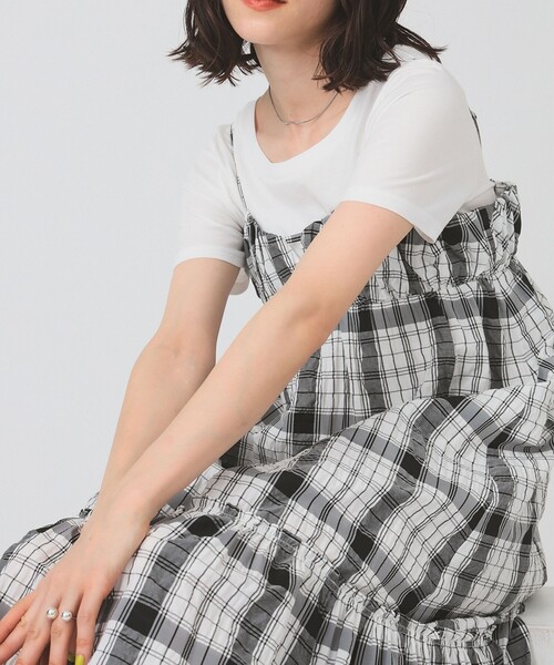 Ray BEAMS（レイビームス）の「ベーシック ハーフスリーブ Tシャツ [洗える]（Tシャツ/カットソー・レディース・サックスブルー/ホワイト/ブラック/クリーム・0/1）」の10枚目の写真