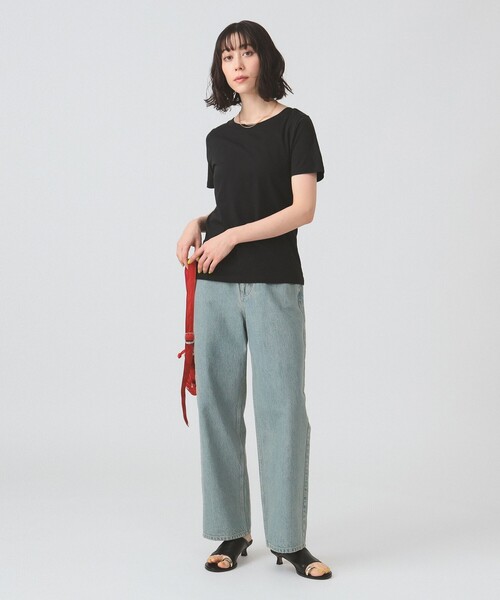 Ray BEAMS（レイビームス）の「ベーシック ハーフスリーブ Tシャツ [洗える]（Tシャツ/カットソー・レディース・サックスブルー/ホワイト/ブラック/クリーム・0/1）」の11枚目の写真