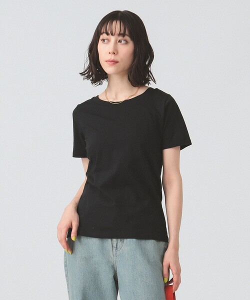 Ray BEAMS（レイビームス）の「ベーシック ハーフスリーブ Tシャツ [洗える]（Tシャツ/カットソー・レディース・サックスブルー/ホワイト/ブラック/クリーム・0/1）」の14枚目の写真