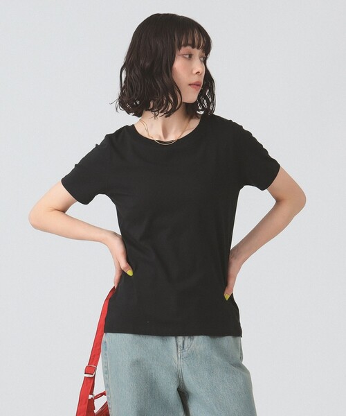 Ray BEAMS（レイビームス）の「ベーシック ハーフスリーブ Tシャツ [洗える]（Tシャツ/カットソー・レディース・サックスブルー/ホワイト/ブラック/クリーム・0/1）」の15枚目の写真