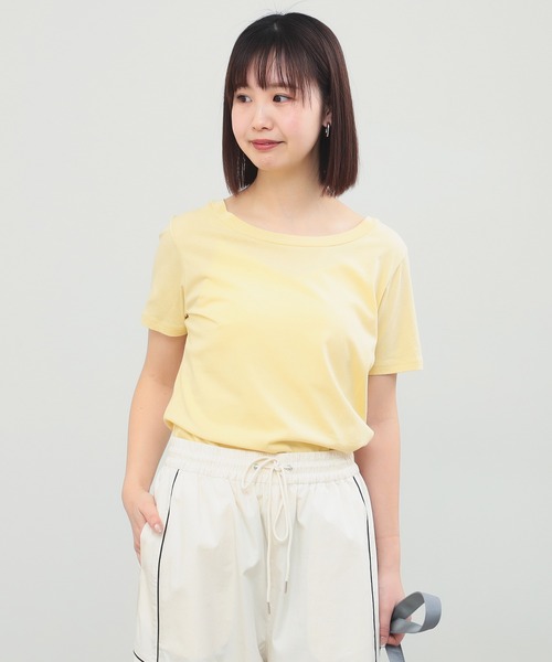 Ray BEAMS（レイビームス）の「ベーシック ハーフスリーブ Tシャツ [洗える]（Tシャツ/カットソー・レディース・サックスブルー/ホワイト/ブラック/クリーム・0/1）」の3枚目の写真