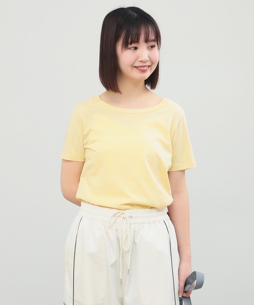 Ray BEAMS（レイビームス）の「ベーシック ハーフスリーブ Tシャツ [洗える]（Tシャツ/カットソー・レディース・サックスブルー/ホワイト/ブラック/クリーム・0/1）」の7枚目の写真