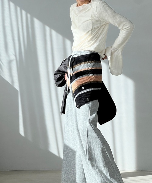 chuclla（チュクラ）の「タックデザイン フレアスリーブトップ chw25s031（Tシャツ/カットソー・レディース・ホワイト/ブラック・FREE）」の3枚目の写真