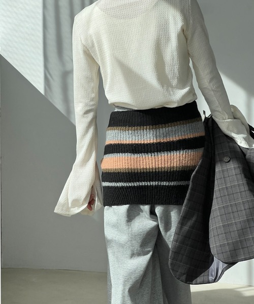 chuclla（チュクラ）の「タックデザイン フレアスリーブトップ chw25s031（Tシャツ/カットソー・レディース・ホワイト/ブラック・FREE）」の4枚目の写真