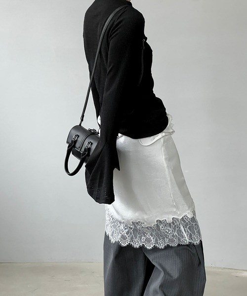 chuclla（チュクラ）の「タックデザイン フレアスリーブトップ chw25s031（Tシャツ/カットソー・レディース・ホワイト/ブラック・FREE）」の14枚目の写真