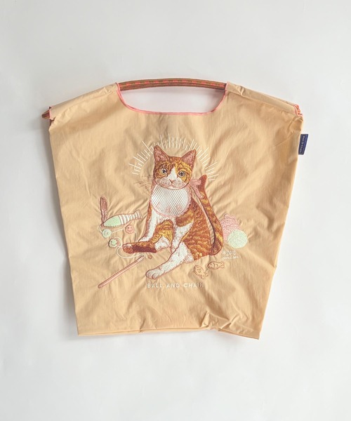 Ball&Chain（ボールアンドチェーン）の「[Ball&Chain]shopping bag-D.BABY CAT(M)（エコバッグ/サブバッグ・レディース・ベージュ/グレー/ブルー・M）」の6枚目の写真