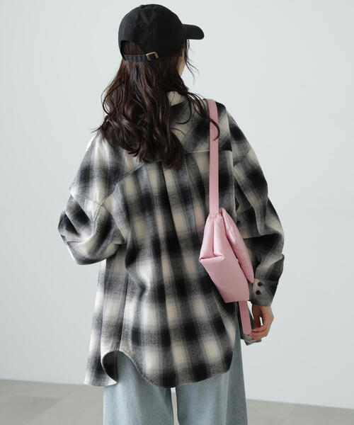 FREE'S MART（フリーズマート）の「◆ヴィンテージ風チェックオーバーシャツ（シャツ/ブラウス・レディース・グリーン系その他3/ワイン/ブラウン系その他/ブラック系その他・FREE）」の16枚目の写真