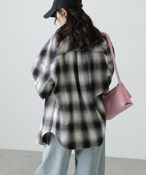 FREE'S MART（フリーズマート）の「◆ヴィンテージ風チェックオーバーシャツ（シャツ/ブラウス・レディース・グリーン系その他3/ワイン/ブラウン系その他/ブラック系その他・FREE）」の10枚目の写真