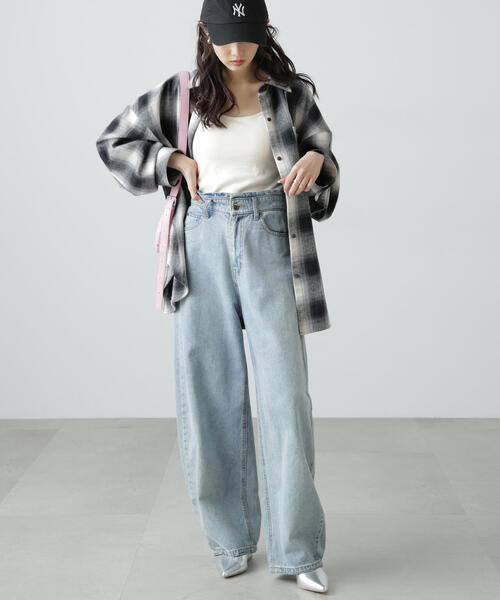 FREE'S MART（フリーズマート）の「◆ヴィンテージ風チェックオーバーシャツ（シャツ/ブラウス・レディース・グリーン系その他3/ワイン/ブラウン系その他/ブラック系その他・FREE）」の9枚目の写真