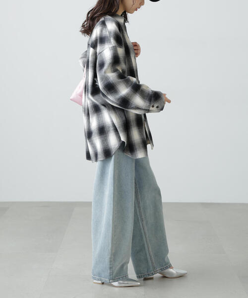 FREE'S MART（フリーズマート）の「◆ヴィンテージ風チェックオーバーシャツ（シャツ/ブラウス・レディース・グリーン系その他3/ワイン/ブラウン系その他/ブラック系その他・FREE）」の6枚目の写真