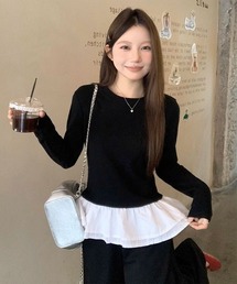 【URGE:】フェイクレイヤード 長袖 トップス