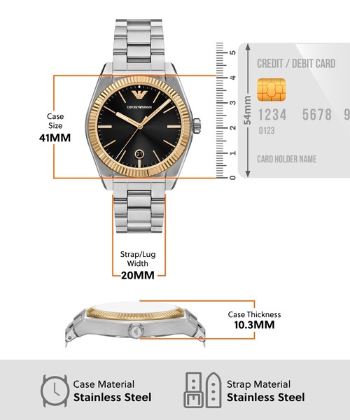 EMPORIO ARMANI(エンポリオアルマーニ)の「エンポリオ・アルマーニ 腕時計 メンズ アナログ ステンレス AR80077SET(アナログ腕時計・メンズ・シルバー・FREE)」の7枚目の写真