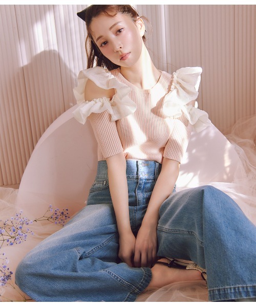 PEACH JOHN（ピーチジョン）の「ハイウエストデニムパンツ（その他パンツ・レディース・ライトブルー/ブルー・SMALL/MEDIUM）」の3枚目の写真