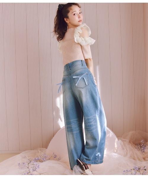 PEACH JOHN（ピーチジョン）の「ハイウエストデニムパンツ（その他パンツ・レディース・ライトブルー/ブルー・SMALL/MEDIUM）」の4枚目の写真