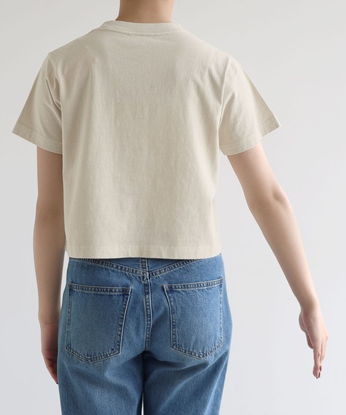 ANME(アンメ)の「ピグメント加工ANMEエンブロイダリーロゴミニTシャツ(Tシャツ/カットソー・レディース・ベージュ/ネイビー/オフホワイト/ブラック・M/L)」の10枚目の写真