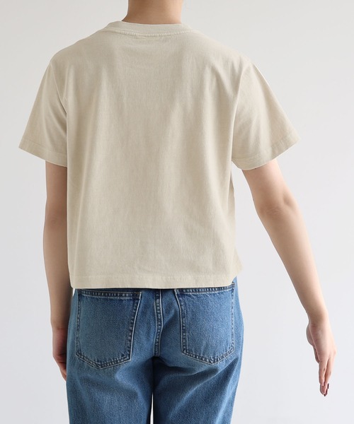 ANME(アンメ)の「ピグメント加工ANMEエンブロイダリーロゴミニTシャツ(Tシャツ/カットソー・レディース・ベージュ/ネイビー/オフホワイト/ブラック・M/L)」の13枚目の写真