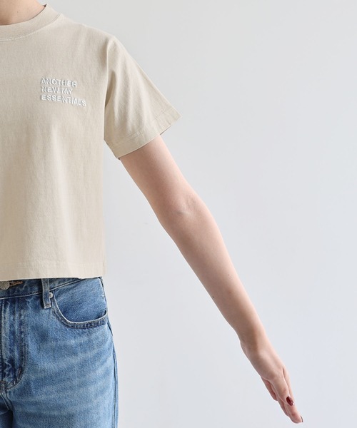 ANME(アンメ)の「ピグメント加工ANMEエンブロイダリーロゴミニTシャツ(Tシャツ/カットソー・レディース・ベージュ/ネイビー/オフホワイト/ブラック・M/L)」の16枚目の写真