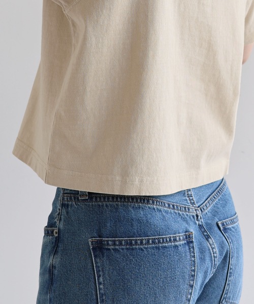 ANME(アンメ)の「ピグメント加工ANMEエンブロイダリーロゴミニTシャツ(Tシャツ/カットソー・レディース・ベージュ/ネイビー/オフホワイト/ブラック・M/L)」の19枚目の写真