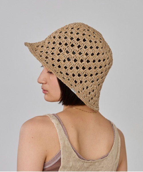 OVERRIDE（オーバーライド）の「OVERRIDE  PAPER CROCHET TILE TULIP / オーバーライド（ハット・レディース・ブルー/ピンク/ベージュ・58cm）」の18枚目の写真