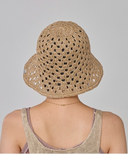 OVERRIDE（オーバーライド）の「OVERRIDE  PAPER CROCHET TILE TULIP / オーバーライド（ハット・レディース・ブルー/ピンク/ベージュ・58cm）」の20枚目の写真