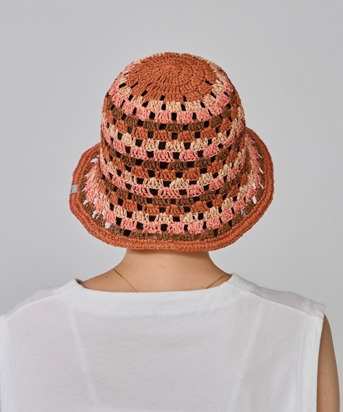 OVERRIDE（オーバーライド）の「OVERRIDE  PAPER CROCHET TILE TULIP / オーバーライド（ハット・レディース・ブルー/ピンク/ベージュ・58cm）」の10枚目の写真