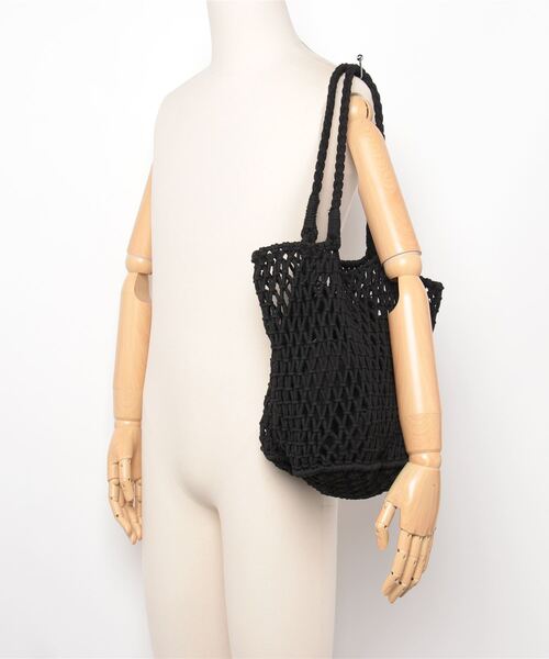 Vincent Pradier（ヴァンサンプラディエ）の「(VINCENT PRADIER)巾着袋付きメッシュトートバッグ（トートバッグ・レディース・ブラック・ONE SIZE）」の5枚目の写真