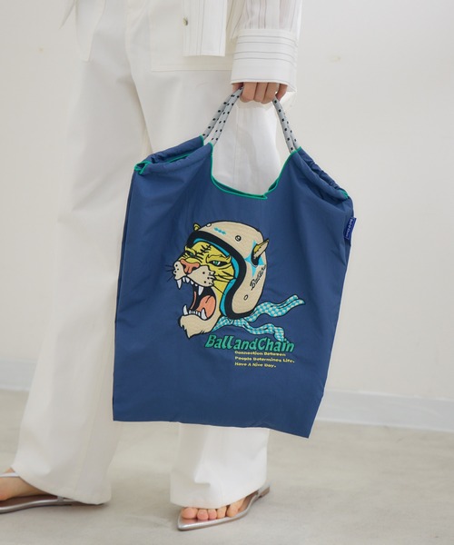Ball&Chain(ボールアンドチェーン)の「【KATHARINE ROSS】Ball&Chain 撥水 刺繍トートバッグ レギュラーサイズ(トートバッグ・レディース・チャコールグレー/ベージュ/ネイビー/ブルー・MEDIUM)」の12枚目の写真