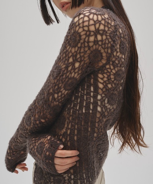 トップス todayful Mohair Crochet Knitshirts TODAYFUL/トゥデイフル】Mohair Crochet Knitshirts/モヘアクロシェ