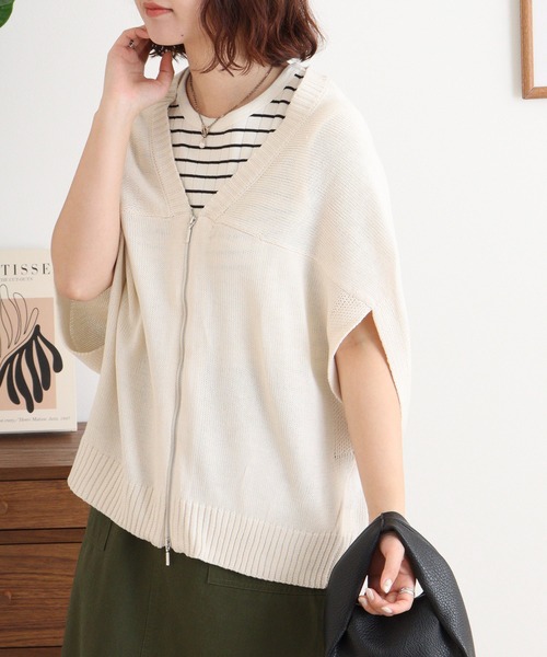 FUNALIVE(ファンアライブ)の「RELACLO select 7G変形WZIPベスト(ベスト・レディース・アイボリー/モカ/グレー/ブラック・M)」の21枚目の写真