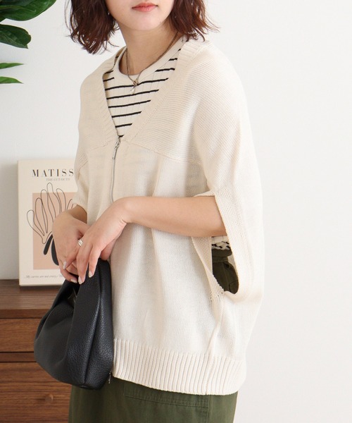 FUNALIVE(ファンアライブ)の「RELACLO select 7G変形WZIPベスト(ベスト・レディース・アイボリー/モカ/グレー/ブラック・M)」の22枚目の写真