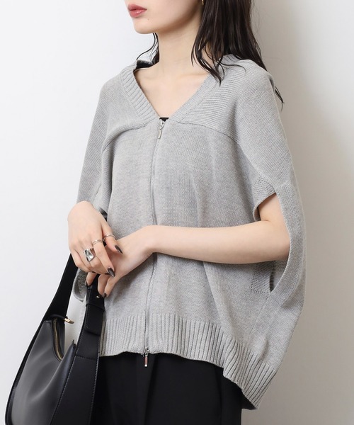 FUNALIVE(ファンアライブ)の「RELACLO select 7G変形WZIPベスト(ベスト・レディース・アイボリー/モカ/グレー/ブラック・M)」の6枚目の写真