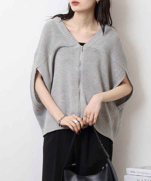 FUNALIVE(ファンアライブ)の「RELACLO select 7G変形WZIPベスト(ベスト・レディース・アイボリー/モカ/グレー/ブラック・M)」の7枚目の写真