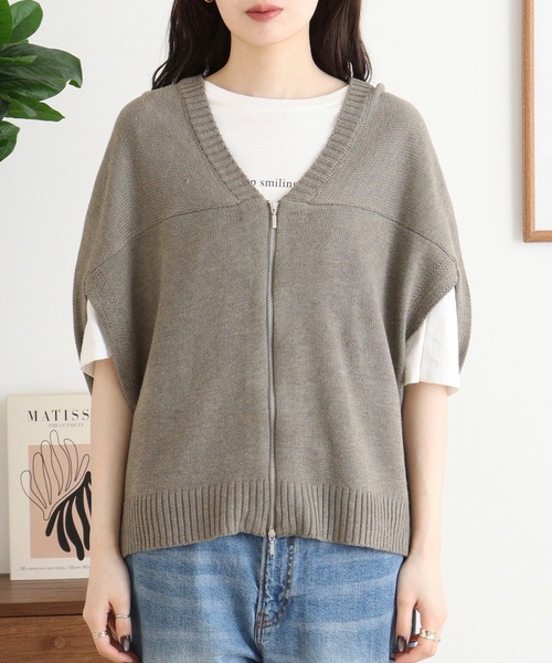 FUNALIVE(ファンアライブ)の「RELACLO select 7G変形WZIPベスト(ベスト・レディース・アイボリー/モカ/グレー/ブラック・M)」の14枚目の写真