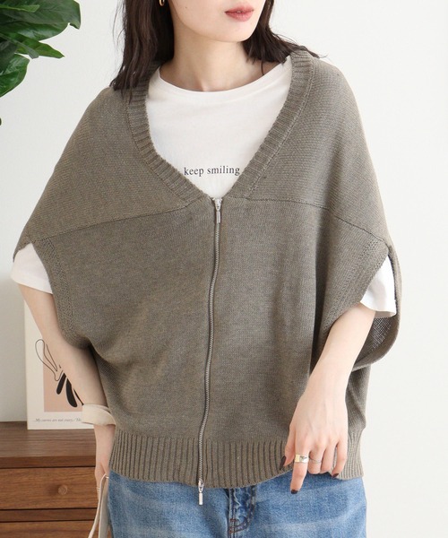 FUNALIVE(ファンアライブ)の「RELACLO select 7G変形WZIPベスト(ベスト・レディース・アイボリー/モカ/グレー/ブラック・M)」の11枚目の写真