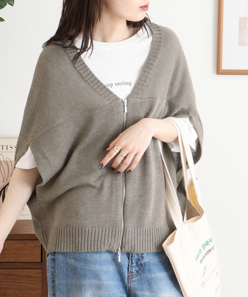 FUNALIVE(ファンアライブ)の「RELACLO select 7G変形WZIPベスト(ベスト・レディース・アイボリー/モカ/グレー/ブラック・M)」の12枚目の写真