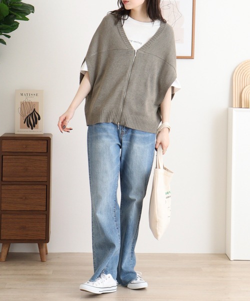 FUNALIVE(ファンアライブ)の「RELACLO select 7G変形WZIPベスト(ベスト・レディース・アイボリー/モカ/グレー/ブラック・M)」の13枚目の写真