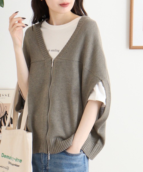 FUNALIVE(ファンアライブ)の「RELACLO select 7G変形WZIPベスト(ベスト・レディース・アイボリー/モカ/グレー/ブラック・M)」の10枚目の写真