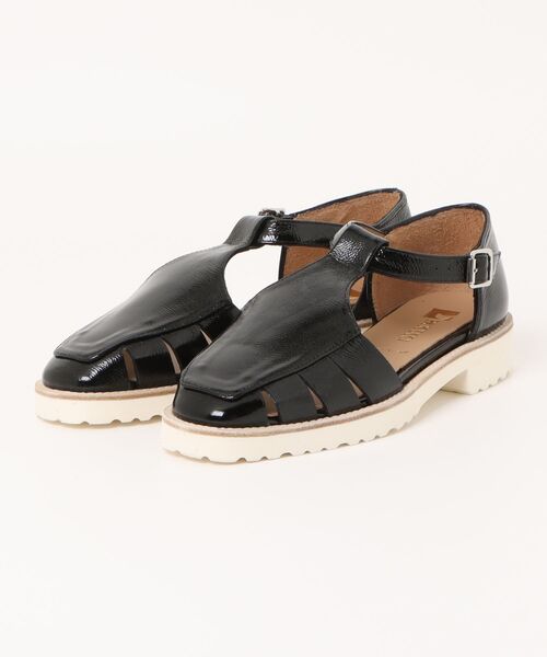 PASCUCCI（パスクッチ）の「【PASCUCCI】ソフトスクエアトウグルカシューズ(D52201)（サンダル・レディース・ブラック/ベージュ・35/36/37/38/39）」の5枚目の写真