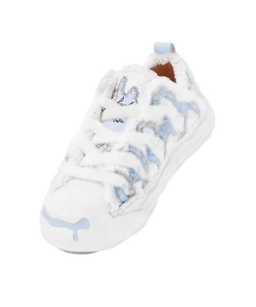 H52(エイチフィフティツー)の「【H52】Canvas Cream Shoes(スニーカー・メンズ・ホワイト×ブルー・25.5cm/26.5cm)」の4枚目の写真