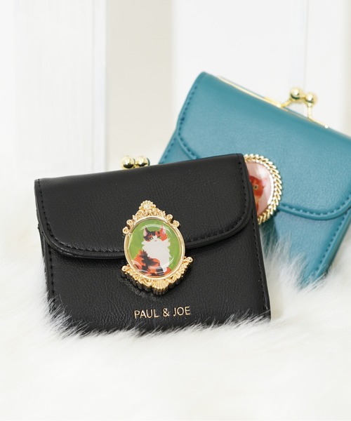 PAUL & JOE ACCESSOIRES（ポールアンドジョーアクセソワ）の「【PAUL & JOE ACCESSOIRES /ポール アンド ジョー アクセソワ 】 CAT BROOCH　がま口ミニウォレット（財布・レディース・ブラック/グリーン/レッド・FREE）」の2枚目の写真
