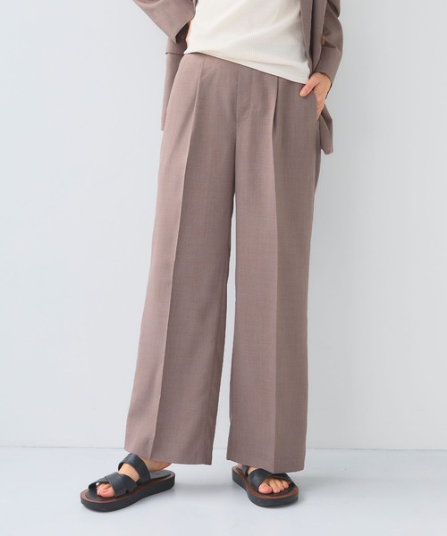 CROSS FUNCTION（クロスファンクション）の「《洗える》サマ美え 冷感麻調ワイドパンツ【CF/クロスファンクション】（スラックス・レディース・アイボリー/グレー/ブラウン・M/LL/L）」の3枚目の写真