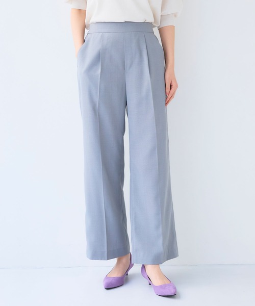 CROSS FUNCTION（クロスファンクション）の「《洗える》サマ美え 冷感麻調ワイドパンツ【CF/クロスファンクション】（スラックス・レディース・アイボリー/グレー/ブラウン・M/LL/L）」の2枚目の写真