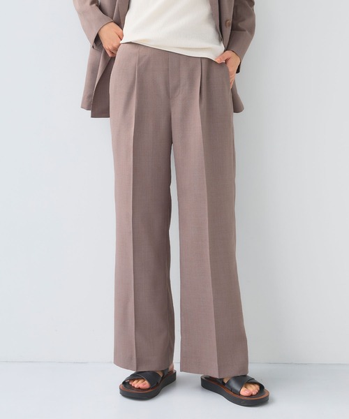 CROSS FUNCTION（クロスファンクション）の「《洗える》サマ美え 冷感麻調ワイドパンツ【CF/クロスファンクション】（スラックス・レディース・アイボリー/グレー/ブラウン・M/LL/L）」の4枚目の写真