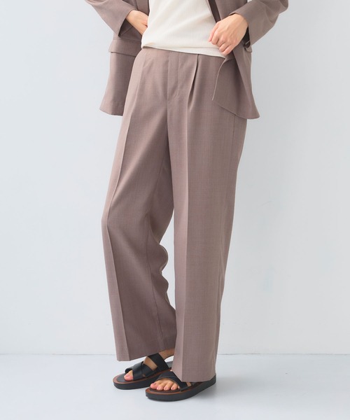 CROSS FUNCTION（クロスファンクション）の「《洗える》サマ美え 冷感麻調ワイドパンツ【CF/クロスファンクション】（スラックス・レディース・アイボリー/グレー/ブラウン・M/LL/L）」の5枚目の写真
