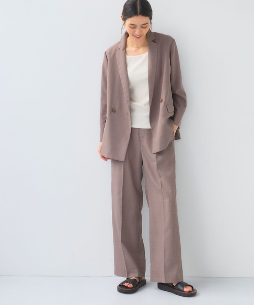 CROSS FUNCTION（クロスファンクション）の「《洗える》サマ美え 冷感麻調ワイドパンツ【CF/クロスファンクション】（スラックス・レディース・アイボリー/グレー/ブラウン・M/LL/L）」の6枚目の写真