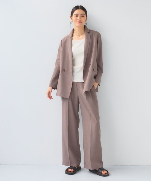 CROSS FUNCTION（クロスファンクション）の「《洗える》サマ美え 冷感麻調ワイドパンツ【CF/クロスファンクション】（スラックス・レディース・アイボリー/グレー/ブラウン・M/LL/L）」の7枚目の写真