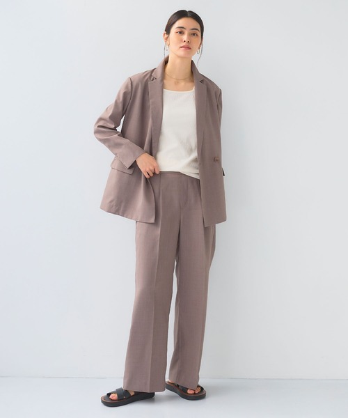 CROSS FUNCTION（クロスファンクション）の「《洗える》サマ美え 冷感麻調ワイドパンツ【CF/クロスファンクション】（スラックス・レディース・アイボリー/グレー/ブラウン・M/LL/L）」の8枚目の写真