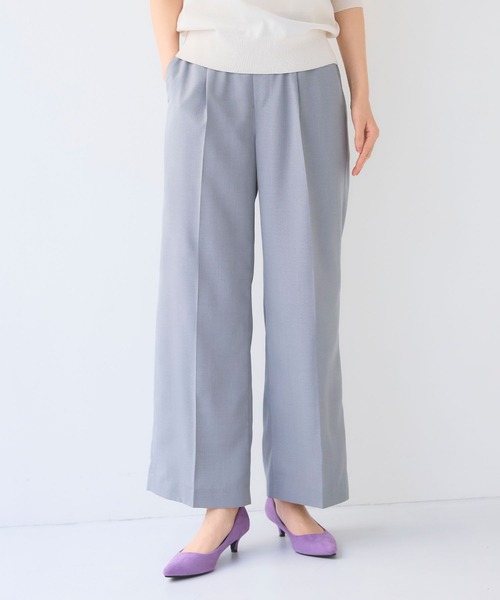 CROSS FUNCTION（クロスファンクション）の「《洗える》サマ美え 冷感麻調ワイドパンツ【CF/クロスファンクション】（スラックス・レディース・アイボリー/グレー/ブラウン・M/LL/L）」の9枚目の写真