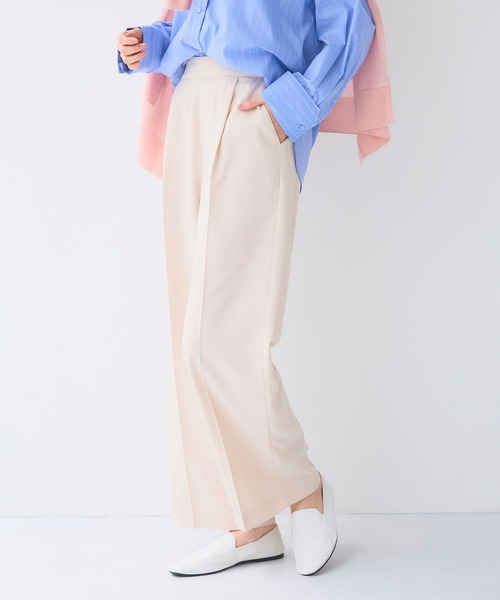 CROSS FUNCTION（クロスファンクション）の「《洗える》サマ美え 冷感麻調ワイドパンツ【CF/クロスファンクション】（スラックス・レディース・アイボリー/グレー/ブラウン・M/LL/L）」の20枚目の写真