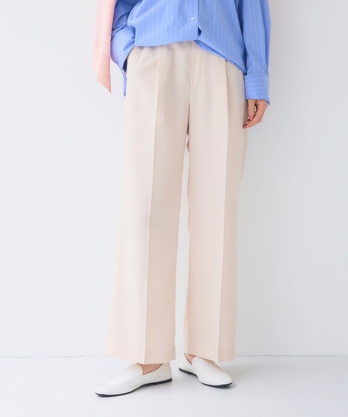 CROSS FUNCTION（クロスファンクション）の「《洗える》サマ美え 冷感麻調ワイドパンツ【CF/クロスファンクション】（スラックス・レディース・アイボリー/グレー/ブラウン・M/LL/L）」の21枚目の写真